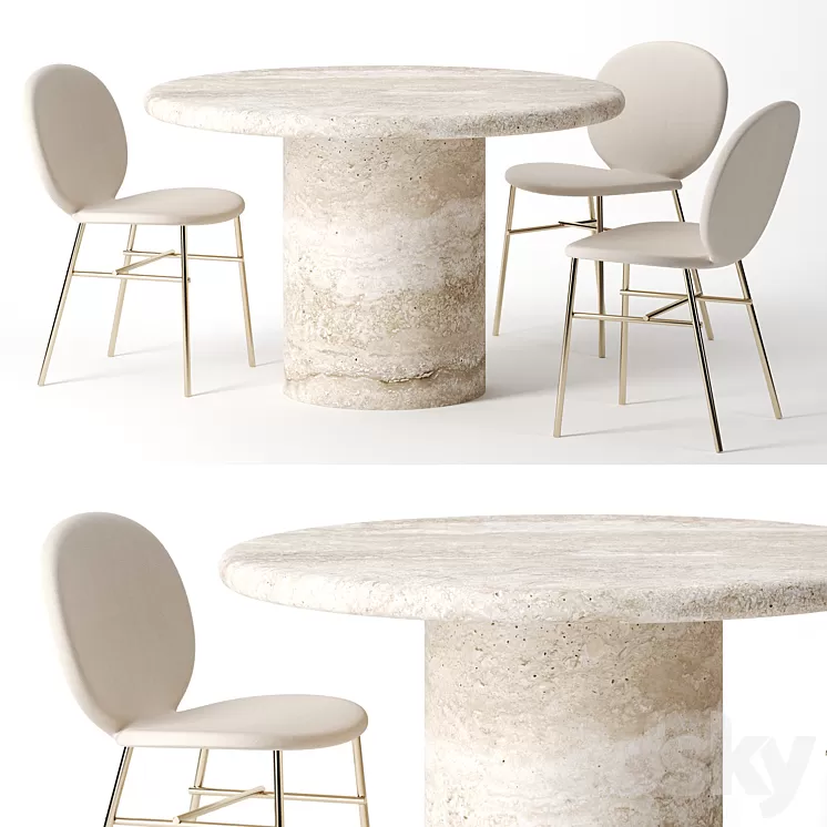 Dume Pedestal Table by Kelly Wearstler 3D Model