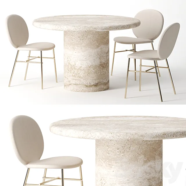 Dume Pedestal Table by Kelly Wearstler 3DModel