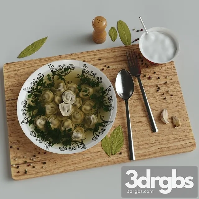 Dumplings. 3D Model Download
