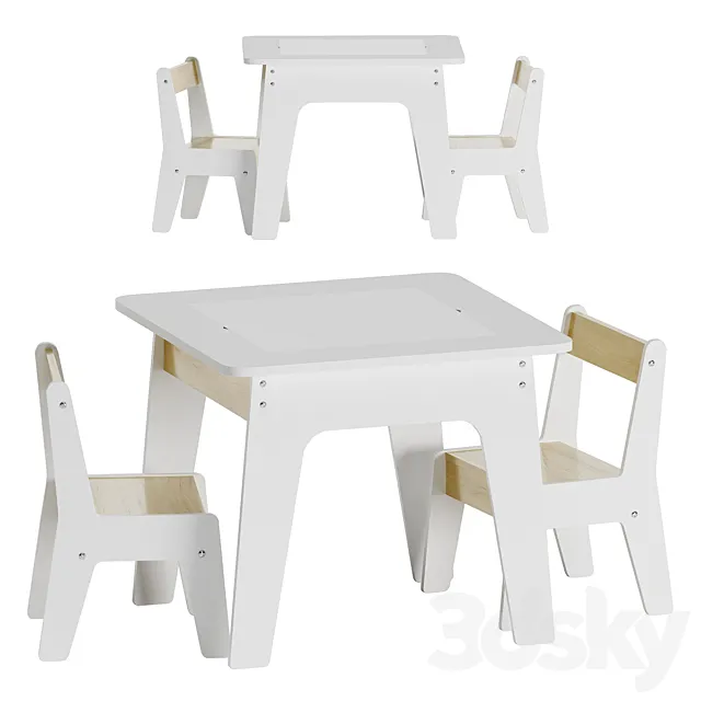 Dunelm table and chair 3D Model Dunelm table and chair 3D Model