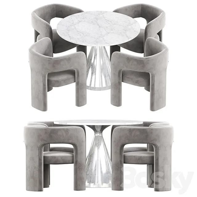 Dunloe Chair with table 3D Model