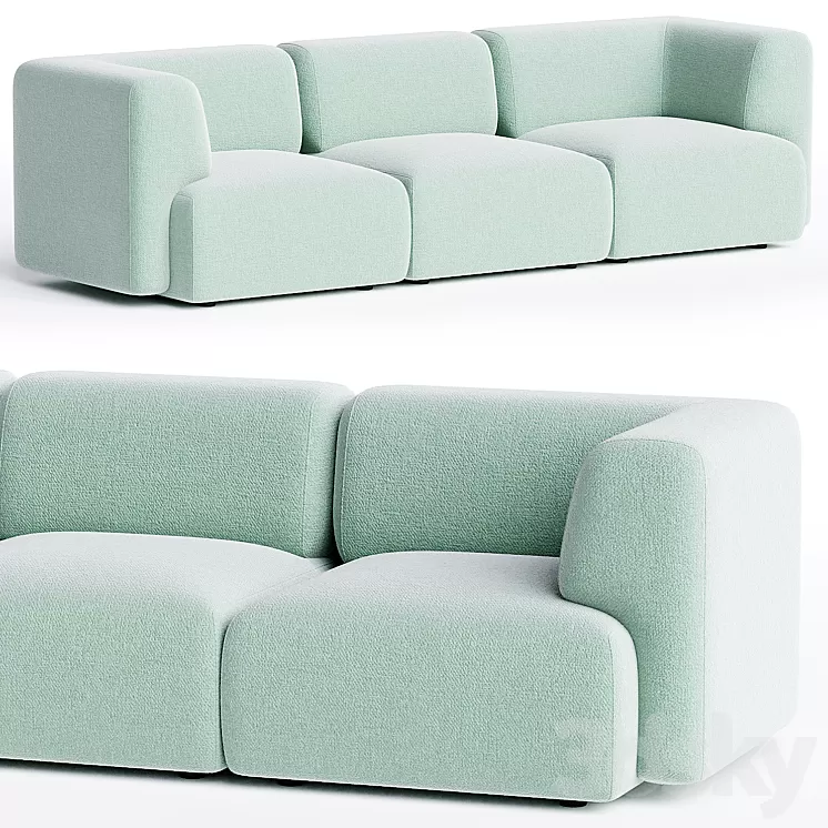 DUO MINI 3 seater sofa By Sancal 3D Model Free Download