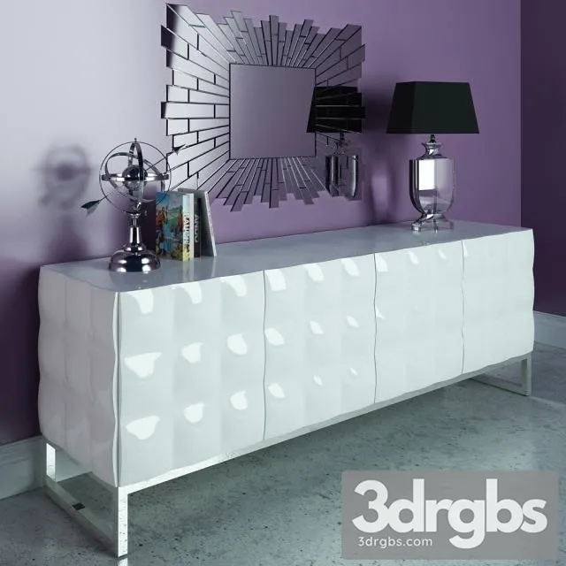 Dupen W 751 White Sideboard 3D Model Download