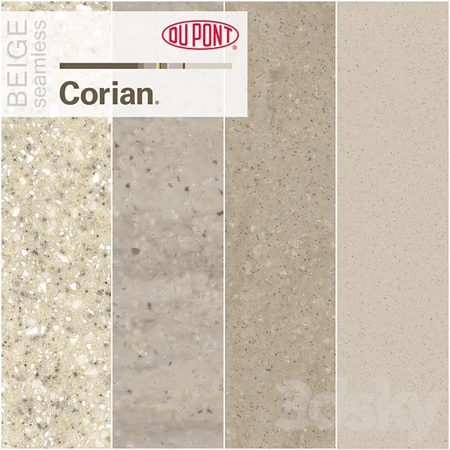 Dupont Corian Kitchen Countertops Beige 3 3D Model