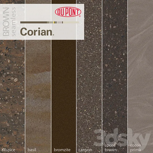 Dupont Corian Kitchen Countertops Brown 2 3D Model