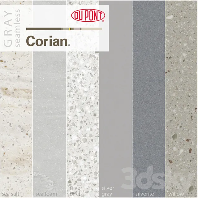 Dupont Corian Kitchen Countertops Gray 2 3DModel