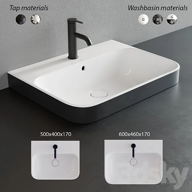 Duravit HAPPY D.2 PLUS Rectangular Washbasin 3DModel