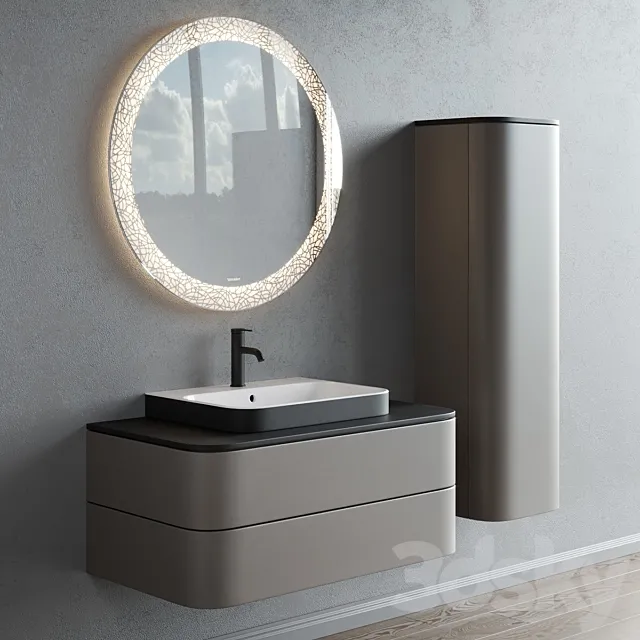 Duravit HAPPY D.2 PLUS | Single vanity unit 3DModel Duravit HAPPY D.2 PLUS | Single vanity unit 3DModel