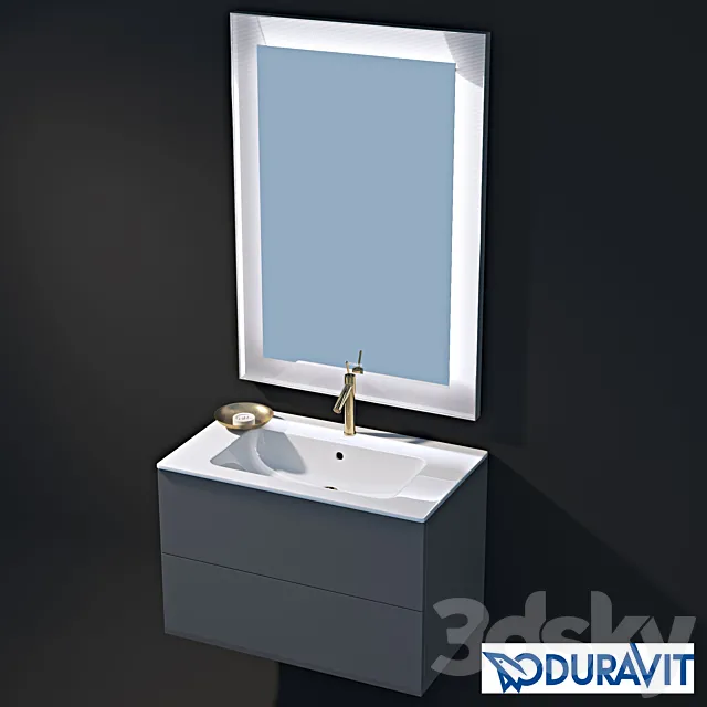 Duravit sink Stand L-cube 820x480x550 c sink and mirror 3D Model Duravit sink Stand L-cube 820x480x550 c sink and mirror 3D Model
