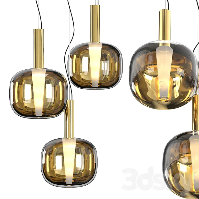 Dusk Dawn Suspension 3 Lamps 3D Model Dusk Dawn Suspension 3 Lamps 3D Model