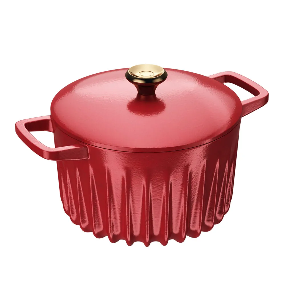 Dutch Oven Pot With Lid Red by Fireup