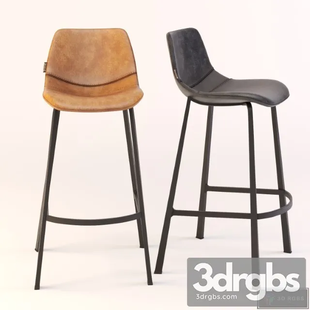 Dutchbone Velvet Upholstered Bar Stools 3D Model Download
