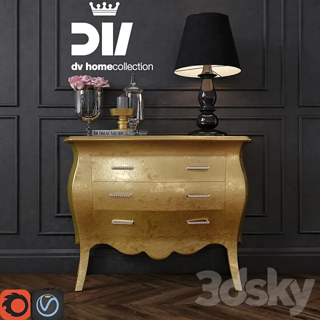 DV home collection drawer SIGN and BETWEEN lampada 3D Model