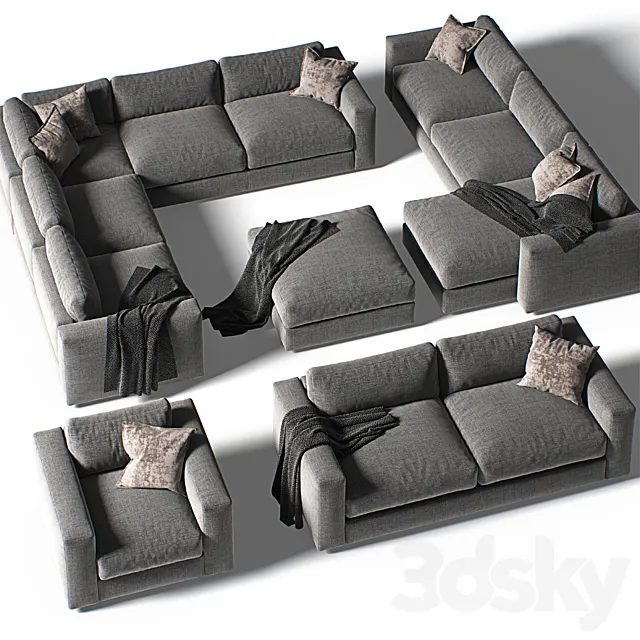 DWR Reid Sectional set 3DModel DWR Reid Sectional set 3DModel