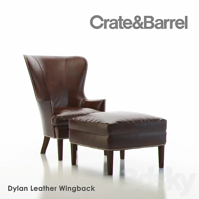 DYLAN Leather Wingback Chair 3DModel DYLAN Leather Wingback Chair 3DModel
