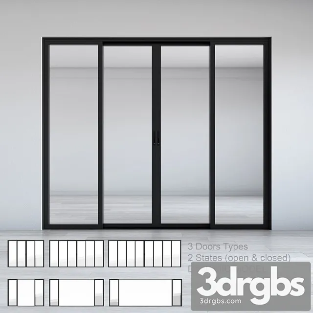 Dynamic sliding doors set 02 3D Model Download