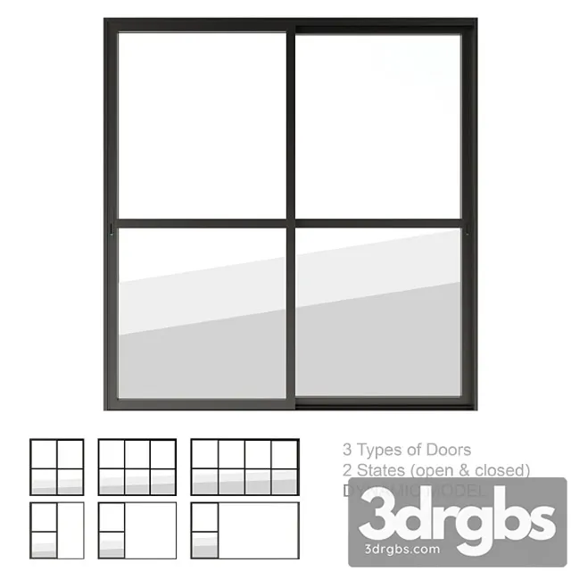 Dynamic sliding doors set 03 3D Model Download