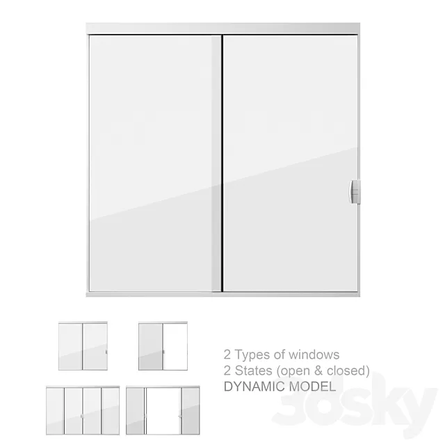 Dynamic Sliding Windows Set 03 3D Model