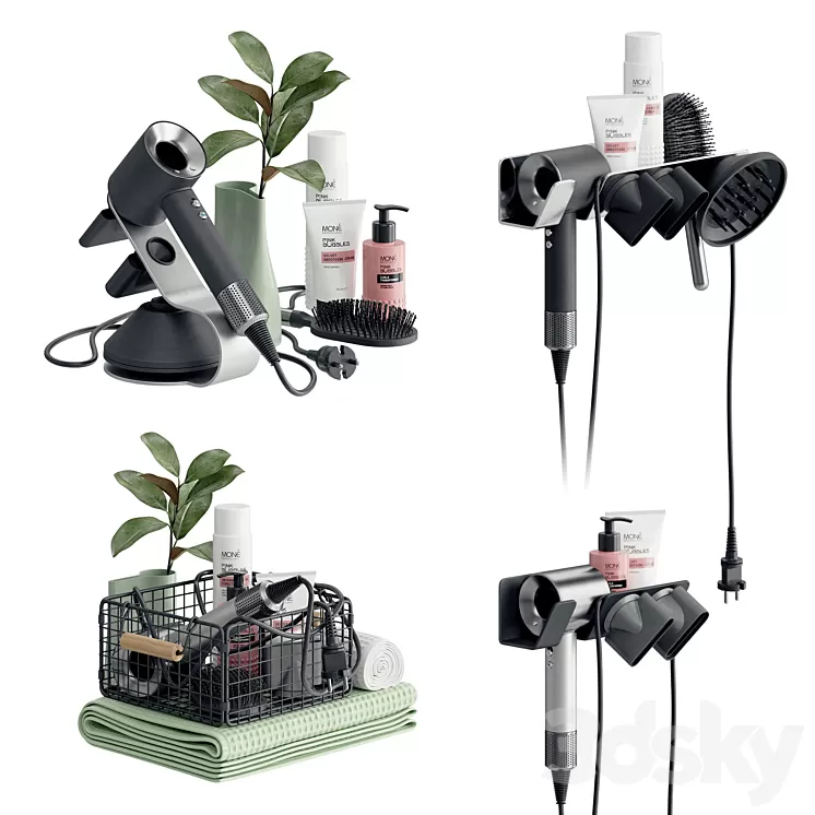 Dyson Hairdryer Set 3D Model