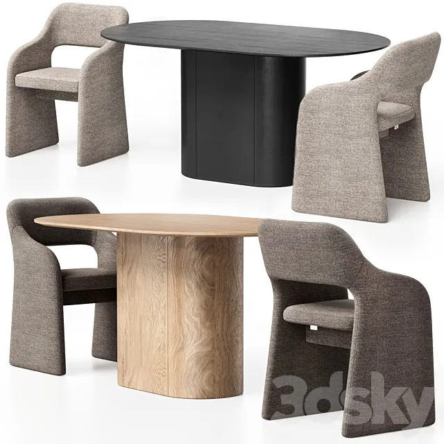 E7.6 chair and dining table Type from Ellipse 3D Model E7.6 chair and dining table Type from Ellipse 3D Model