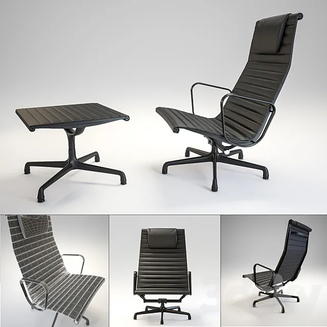 Eames Aluminum Group Chairs 3D Model