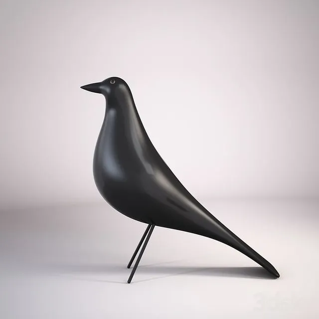 EAMES black wooden bird 3D Model
