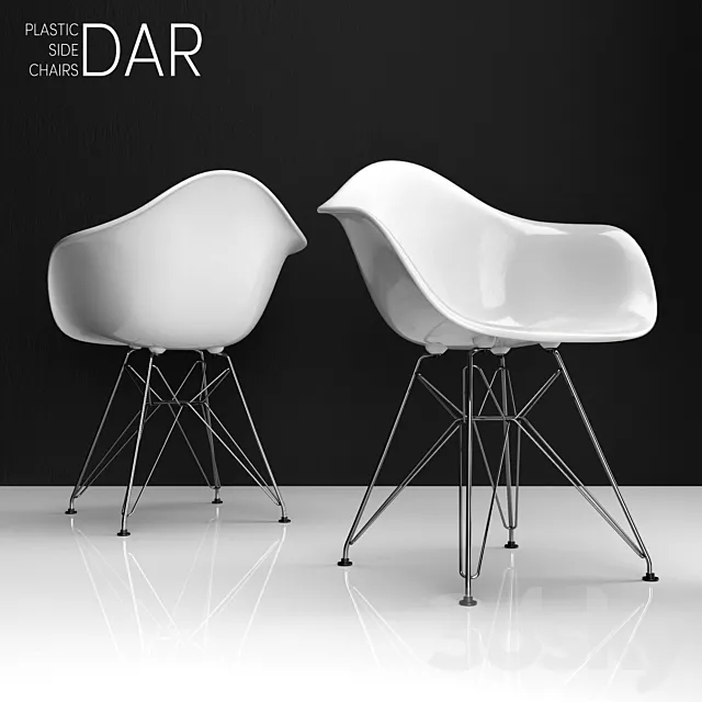 Eames DAR plastic side chair 3D Model Eames DAR plastic side chair 3D Model
