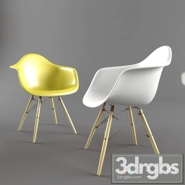 Eames Plastic Arm Chair DAW Chair Vitra (2) 3D Model Download