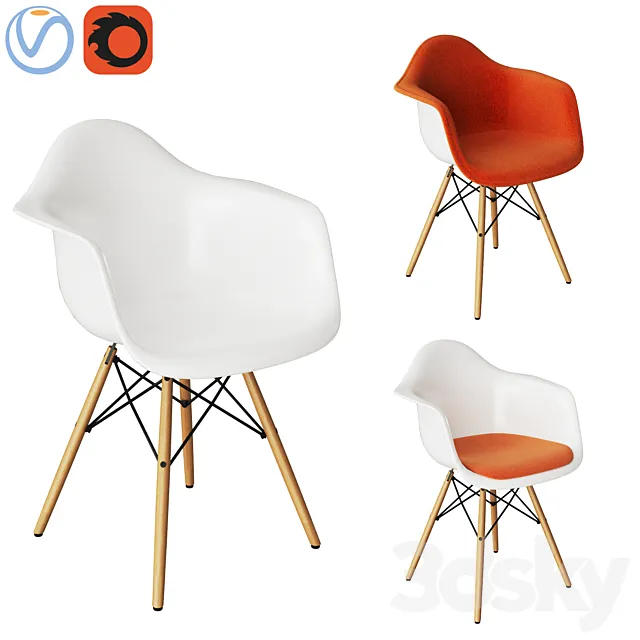 Eames plastic armchair 3D Model Eames plastic armchair 3D Model
