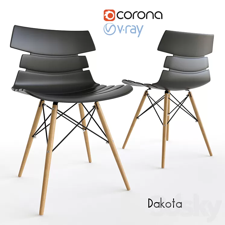 Eames Style Dakota Imodern Chair 3D Model Eames Style Dakota Imodern Chair 3D Model