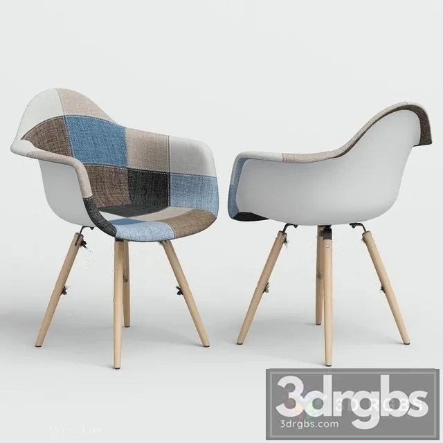 Eames Style DAW Patchwork Plastic Chair 3D Model Download Eames Style DAW Patchwork Plastic Chair 3D Model Download