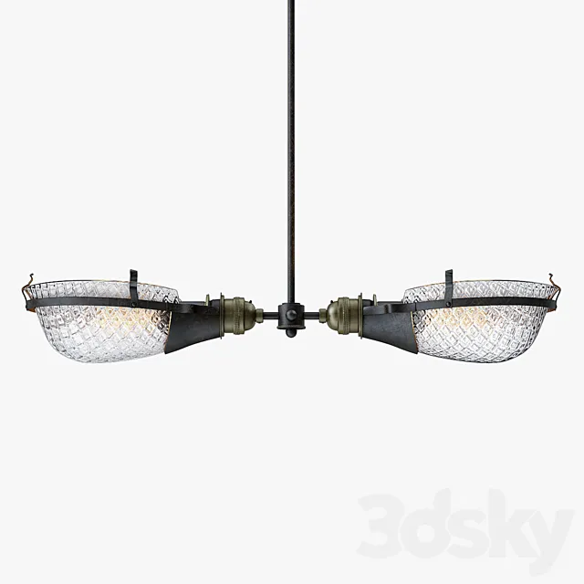 Early Style Quilted Glass Operating Room Light Pendent 3DModel Early Style Quilted Glass Operating Room Light Pendent 3DModel