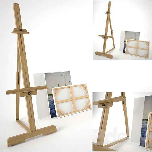 easel and the screen to paint 3D Model easel and the screen to paint 3D Model