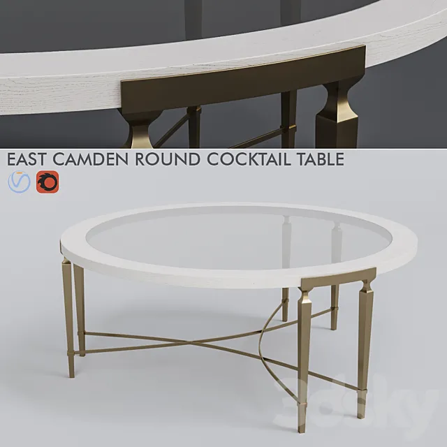 east camden round cocktail table 3D Model east camden round cocktail table 3D Model