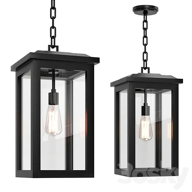 Eastcrest 21 1_2″ High Black Outdoor Hanging Light 3D Model