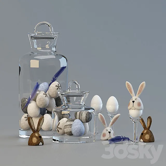Easter hares) 3D Model Easter hares) 3D Model