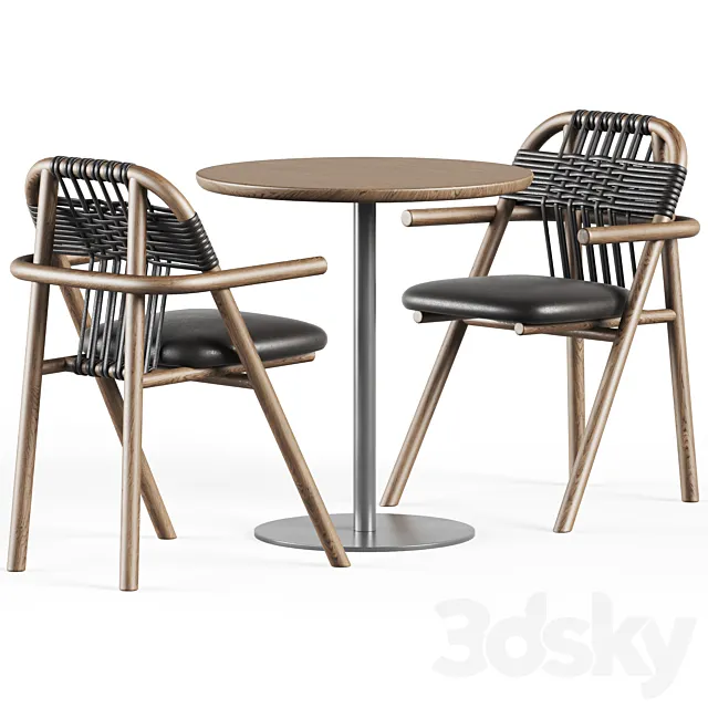 Easy Mix and Fix Table 630 by Ton & Dining Armchair 02 C by Very Wood 3DModel Easy Mix and Fix Table 630 by Ton & Dining Armchair 02 C by Very Wood 3DModel