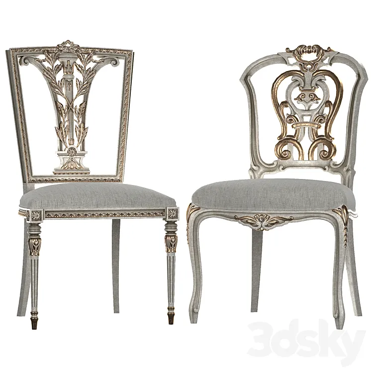 Ebanista Dauphine chairs 3D Model Free Download