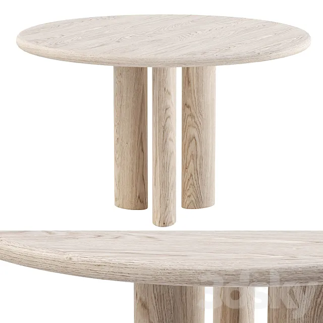 Ebbi wooden round table _ Round restaurant table 3D Model