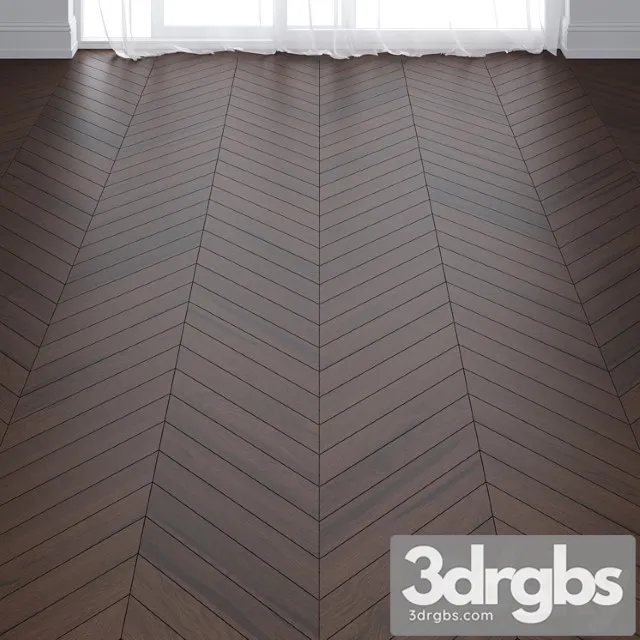 Ebony Oak Wood Parquet Floor in 3 types 3D Model Download