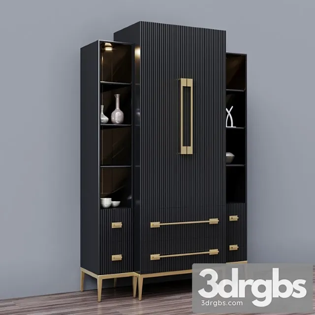 Ebony satin tall cabinet Ebony satin tall cabinet