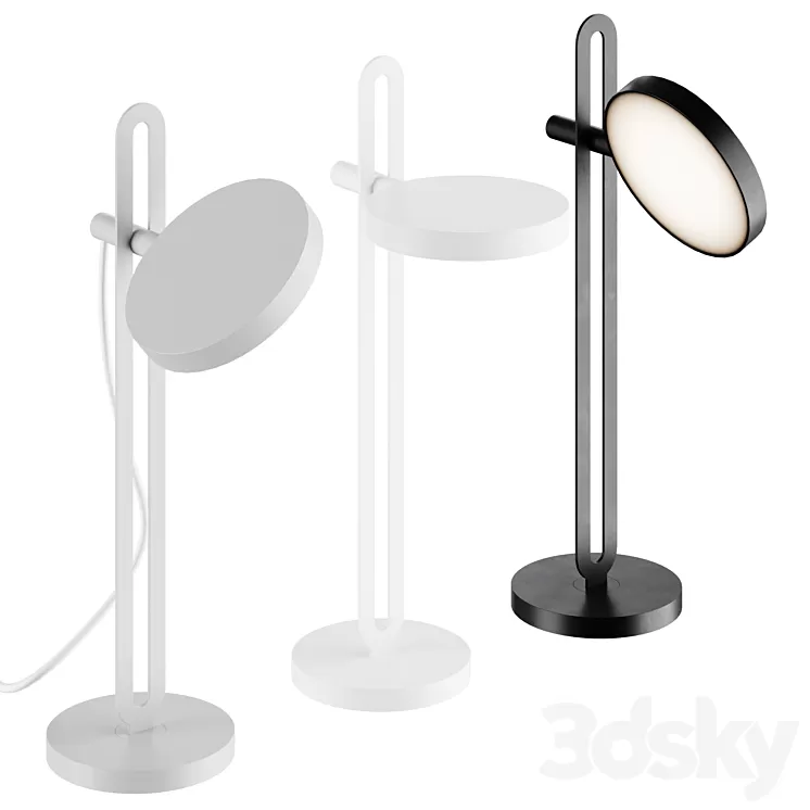 Echo Table Lamp black 3D Model Free Download