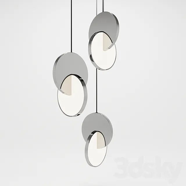 Eclipse Chandelier 3 Piece 3DModel