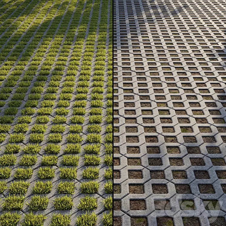 Eco-paving Type 1 Pattern 1 3D Model
