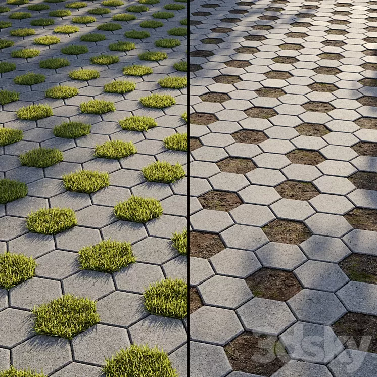 Eco-paving Type 1 Pattern 9 3D Model Eco-paving Type 1 Pattern 9 3D Model