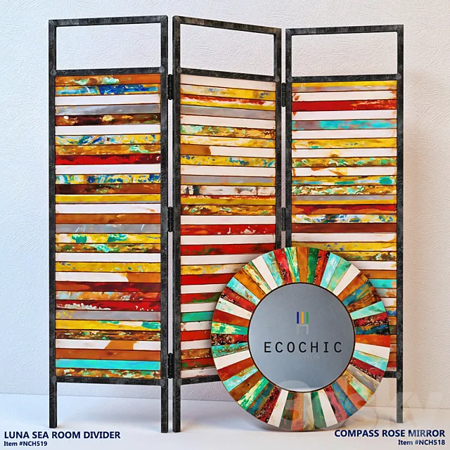 EcoChic Lifestyles LUNA SEA ROOM DIVIDER 3DModel EcoChic Lifestyles LUNA SEA ROOM DIVIDER 3DModel