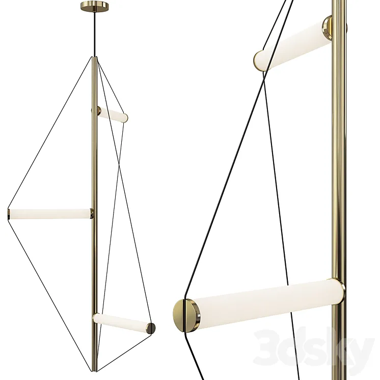 Ed045 polygon chandelier 3D Model Free Download