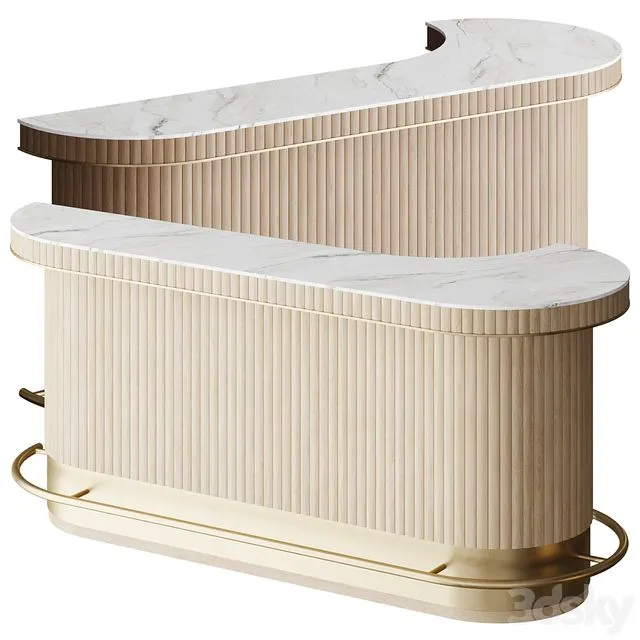 EDEN-ROCK bar counter 3D Model EDEN-ROCK bar counter 3D Model