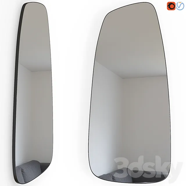 Edgar Extra illuminated shaped mirror 3D Model Edgar Extra illuminated shaped mirror 3D Model