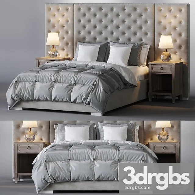 edie tufted bed collection 3D Model Download
